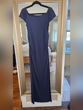 Mother Bee Maternity Navy Blue Maternity Top - Soft Knit